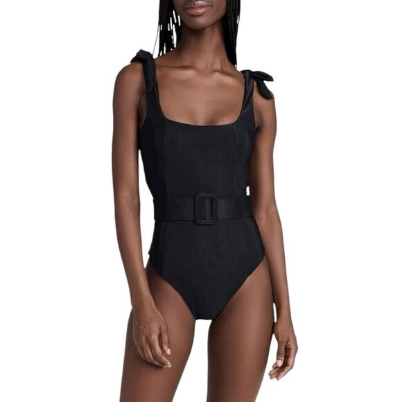 Beach Riot Women's Black Sydney Belted One Piece Swim Bathing Suit NWT US Medium - Picture 5 of 10